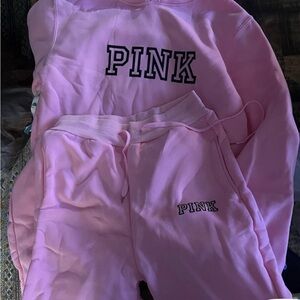 Pink Women's Sweatshirt and Joggers Set